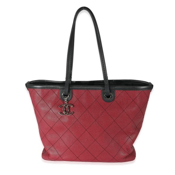 Chanel Burgundy Quilted Caviar Fever Tote - Picture 1 of 6